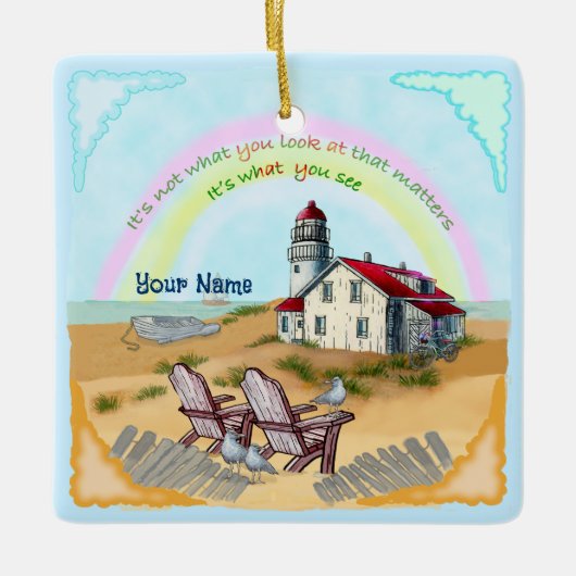 Vuurtoren Viewpoint Keramisch Ornament (Voorkant)