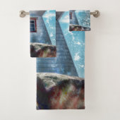 Vuurtoren voor de Blauwe Nautische Stekelkust Bad Handdoek (Insitu)