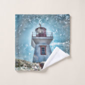 Vuurtoren voor de Blauwe Nautische Stekelkust Bad Handdoek (Wasdoekje)