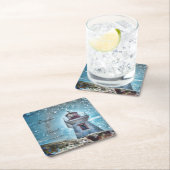 Vuurtoren voor de Blauwe Nautische Stekelkust Kartonnen Onderzetters (Insitu)