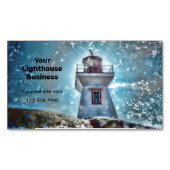 Vuurtoren voor de Blauwe Nautische Stekelkust Magnetisch Visitekaartje (Voorkant)