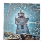 Vuurtoren voor de Blauwe Nautische Stekelkust Tegeltje (Voorkant)