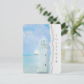 vuurtoren voor de bruiloft van de oceaan en zeilbo kaart (Staand voorkant)
