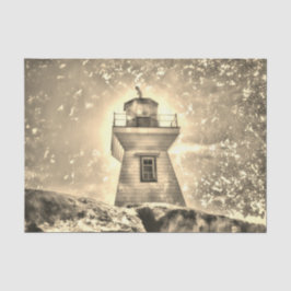 vuurtoren voor de kust van de zee tissuepapier