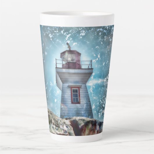 vuurtoren voor de Noordzee Latte Mok (Voorkant)