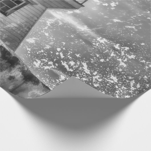 vuurtoren voor de Noordzee - zwart en wit - kust Cadeaupapier (Hoek)