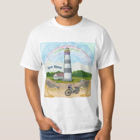 Vuurtoren voor fietskeuze t-shirt (Voorkant)