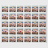 Vuurtoren voor kerst Snowy Maine Cadeaupapier (Vlak)