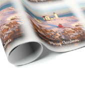 Vuurtoren voor kerst Snowy Maine Cadeaupapier (Rol Hoek)