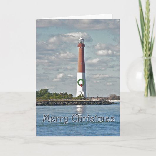 vuurtoren voor kerstmis Barnegat Feestdagen Kaart (Voorkant)