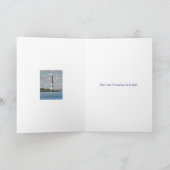 vuurtoren voor kerstmis Barnegat Feestdagen Kaart (Binnen)