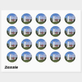 Vuurtoren voor noordpunt ronde sticker (Vel)
