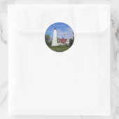 Vuurtoren voor noordpunt ronde sticker (Tas)