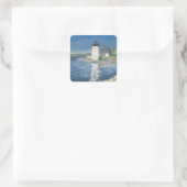 vuurtoren voor randpunten vierkante sticker (Tas)