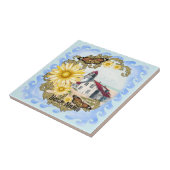 Vuurtoren voor vlinders tegeltje (Zijkant)