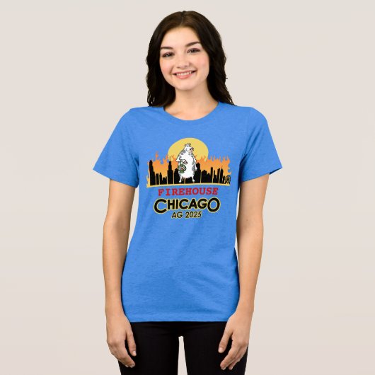 Vuurtoren voor vrouwen in het Chicago T-shirt (Voorkant volledig)