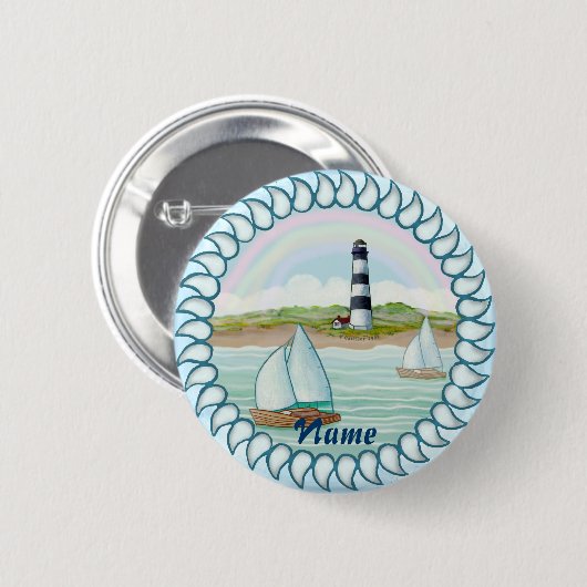 Vuurtoren voor zeilboten ronde button 5,7 cm (Voorkant /achterkant)