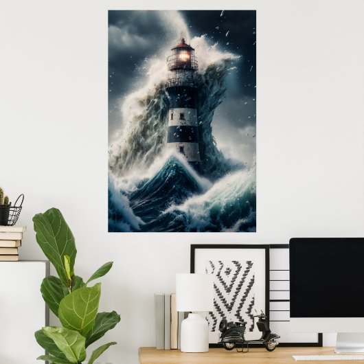 vuurtoren - vuursteentekort poster (Thuiskantoor)