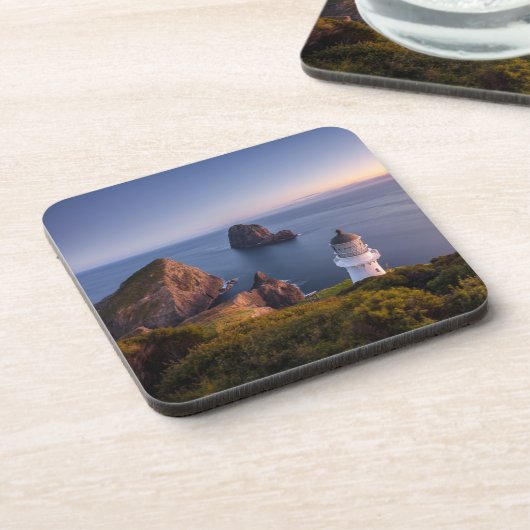 vuurtoren | Vuurtoren Cape Brett Nieuw-Zeeland Bier Onderzetter (Linkerzijde)