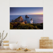vuurtoren | Vuurtoren Cape Brett Nieuw-Zeeland Poster (Keuken)