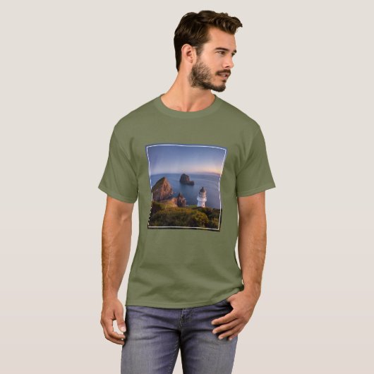 vuurtoren | Vuurtoren Cape Brett Nieuw-Zeeland T-shirt (Voorkant volledig)