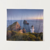 vuurtoren | Vuurtoren Cape Brett Nieuw-Zeeland Wandkleed (Voorkant (horizontaal))