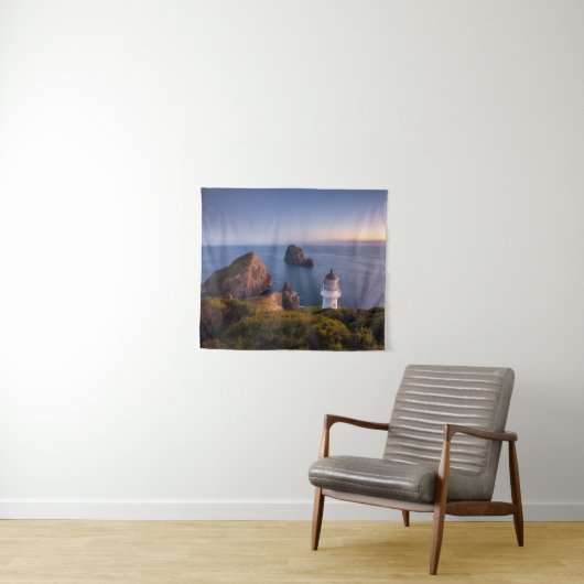 vuurtoren | Vuurtoren Cape Brett Nieuw-Zeeland Wandkleed (In Situ (horizontaal))