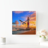 vuurtoren | vuurtoren Itapuã Brazilië Vierkante Klok (Huis)