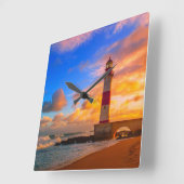 vuurtoren | vuurtoren Itapuã Brazilië Vierkante Klok (Hoek)