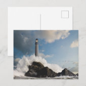 vuurtoren | Vuurtoren met drijfgolven Briefkaart (Voorkant / Achterkant)