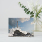 vuurtoren | Vuurtoren met drijfgolven Briefkaart (Staand voorkant)