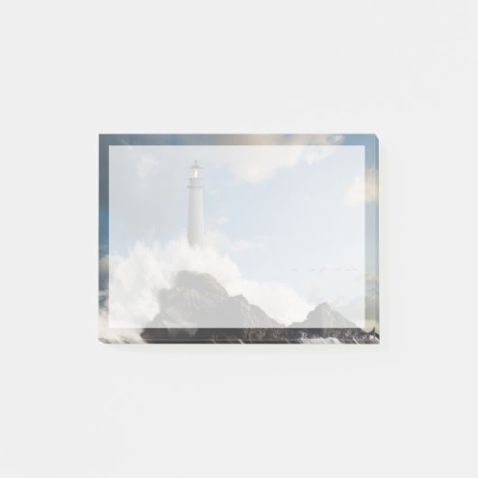 vuurtoren | Vuurtoren met drijfgolven Post-it® Notes (Voorkant)