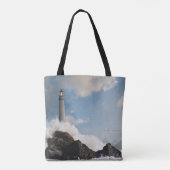 vuurtoren | Vuurtoren met drijfgolven Tote Bag (Achterkant)