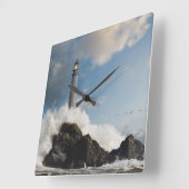 vuurtoren | Vuurtoren met drijfgolven Vierkante Klok (Hoek)