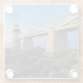 vuurtoren | Vuurtoren Port Clyde Maine Glazen Onderzetter (Achterkant)