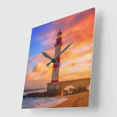 vuurtoren | vuurtoren van Itapuã Bahia Brazilië Vierkante Klok (Hoek)