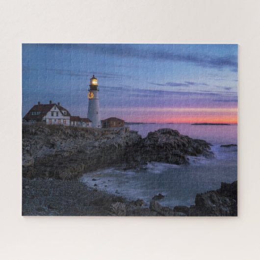 vuurtoren | vuurtoren van Kaap Elizabeth Maine Legpuzzel (Horizontaal)