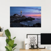 vuurtoren | vuurtoren van Kaap Elizabeth Maine Poster (Thuiskantoor)