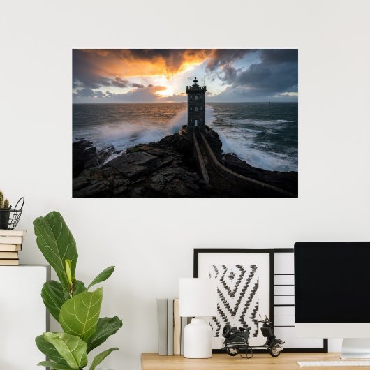 vuurtoren | vuurtoren van Le Conquet Kermorvan Poster (Thuiskantoor)