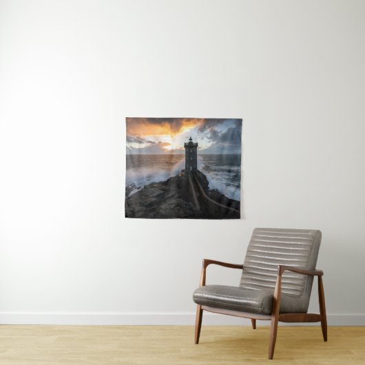 vuurtoren | vuurtoren van Le Conquet Kermorvan Wandkleed (In Situ (horizontaal))