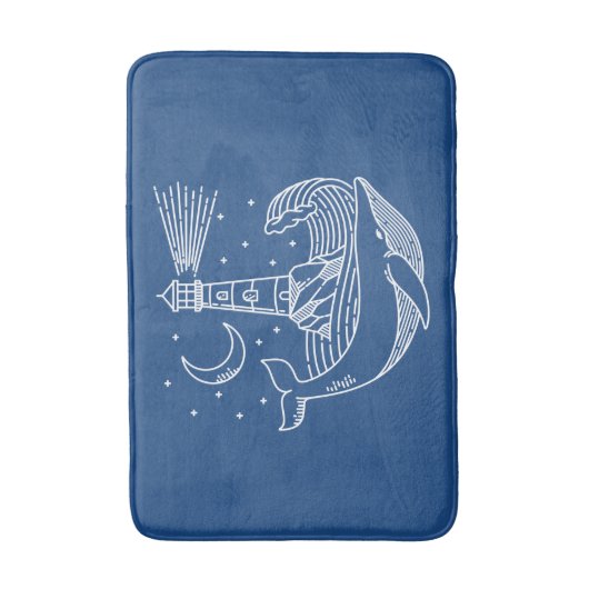 vuurtoren walvis badmat (Voorkant Verticaal)