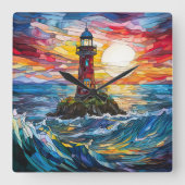 Vuurtoren Wandklok (Voorkant)