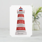 Vuurtoren Weddenschap Rood en Wit Kaart (Staand voorkant)