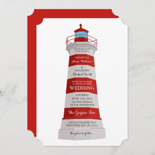 Vuurtoren Weddenschap Rood en Wit Kaart (Voorkant / Achterkant)