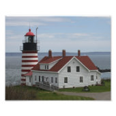 vuurtoren West Quoddy Head Foto Afdruk (Voorkant)
