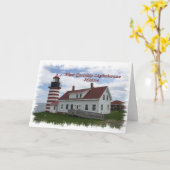 Vuurtoren West Quoddy - Maine Kaart (Gele Bloem)