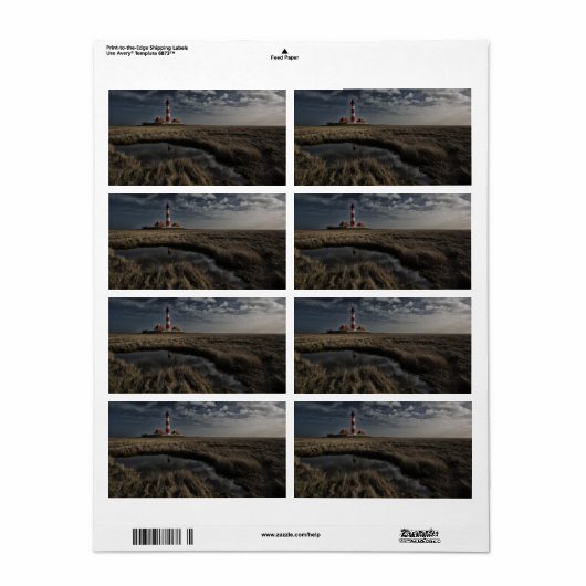 Vuurtoren Westerhever Etiket (Full Sheet)