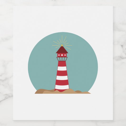 vuurtoren wijn etiket (Enkel label)