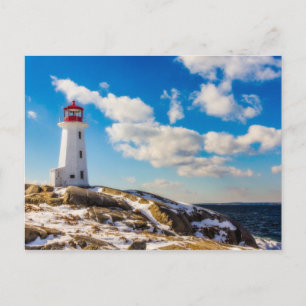 vuurtoren Winter in Peggy's Cove, Nova Scotia Briefkaart