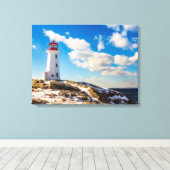 vuurtoren | Winter in Peggy's Cove, Nova Scotia Canvas Afdruk (Insitu (Houten vloer))